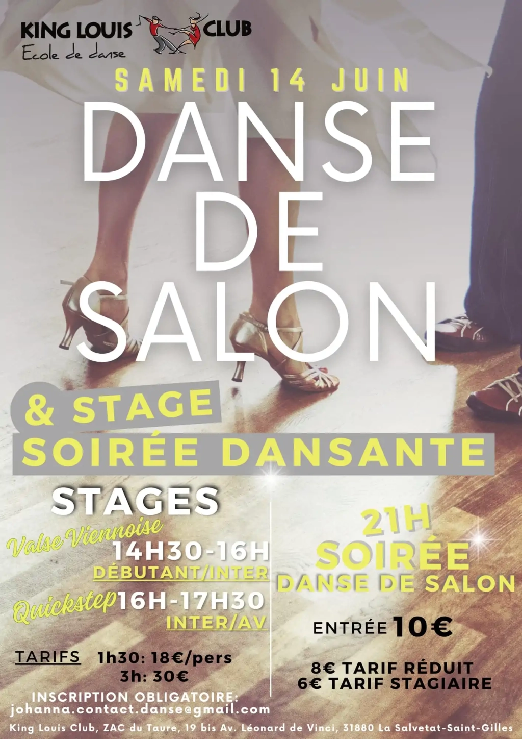 Soirée 100 % danse de salon + Stages