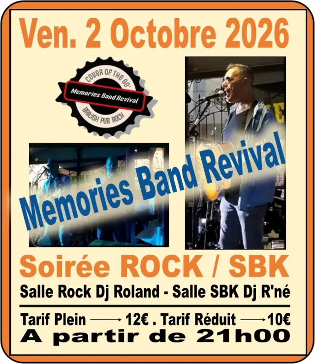 Soirée 100% ROCK (+1 salle SBK) LIVE