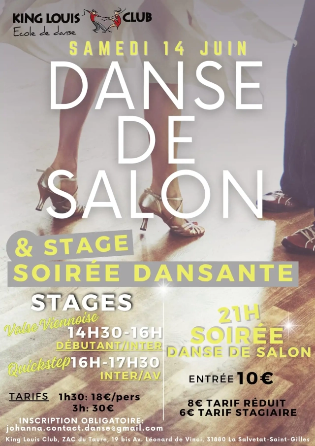 Soirée 100 % danse de salon + Stages